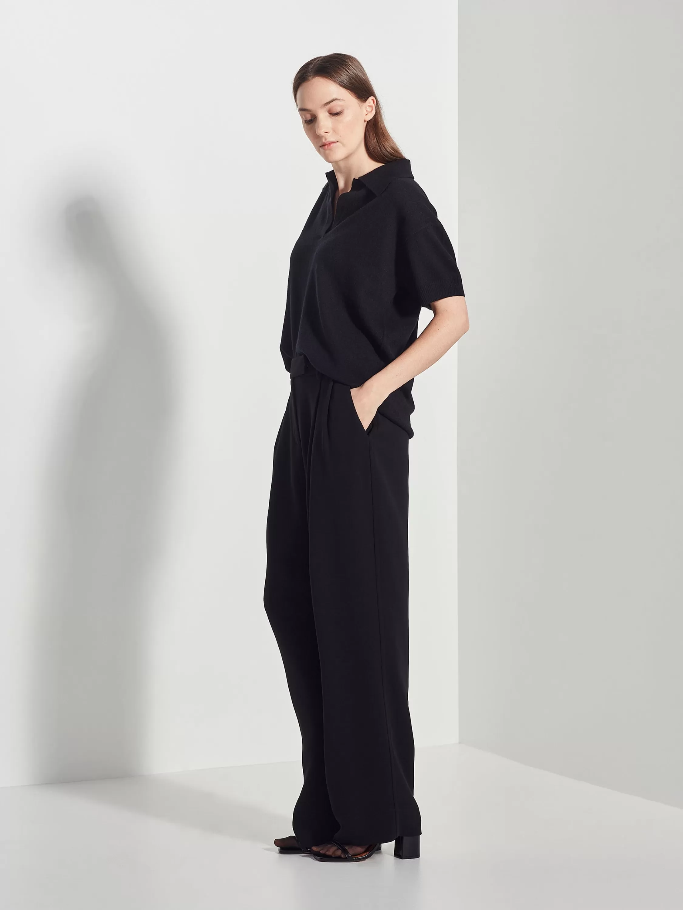 Knitwear>Juliette Hogan Wallace Polo T Cashmere Black